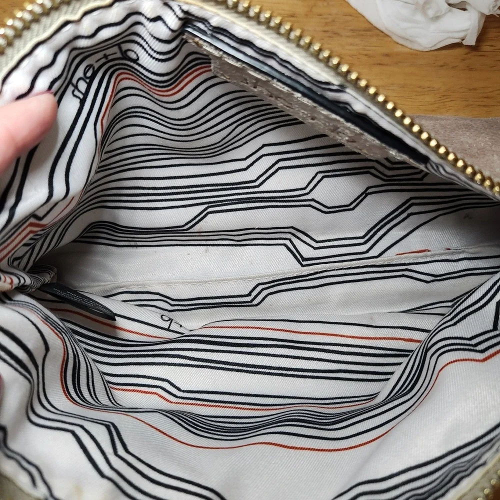 She+Lo Next‎ Chapter Clutch Gray Leather Pouch Purse